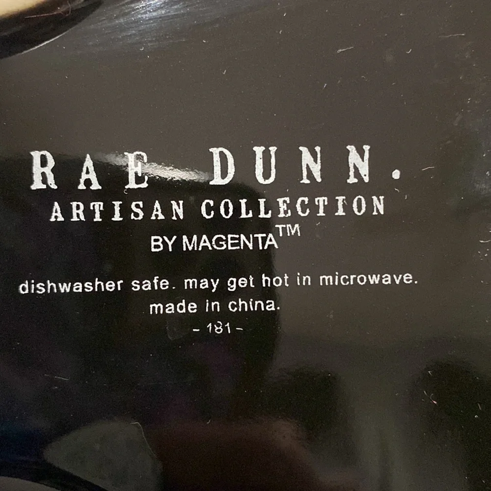 NEW Rae Dunn Artisan Collection By Magenta Brew Gruel Green Black Dog Bowl